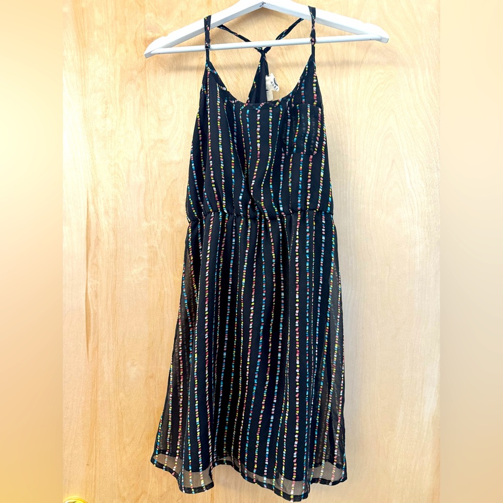 Roxy Black Dress with Multicolor Stripesp: Eligible 3/$25! - Picture 3 of 10